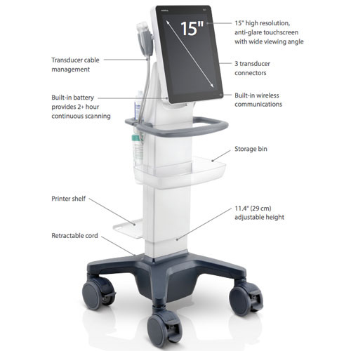 MINDRAY-TE7-ultrasound-on-mobile-cart-for-sale
